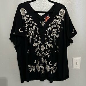 Johnny Was Embroidered Tee